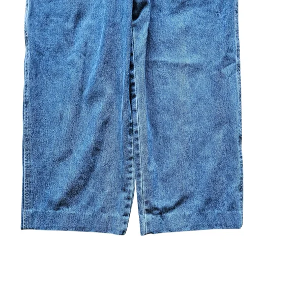 Vintage Y2k Old Navy Cropped Blue Denim Overalls - Picture 4 of 9